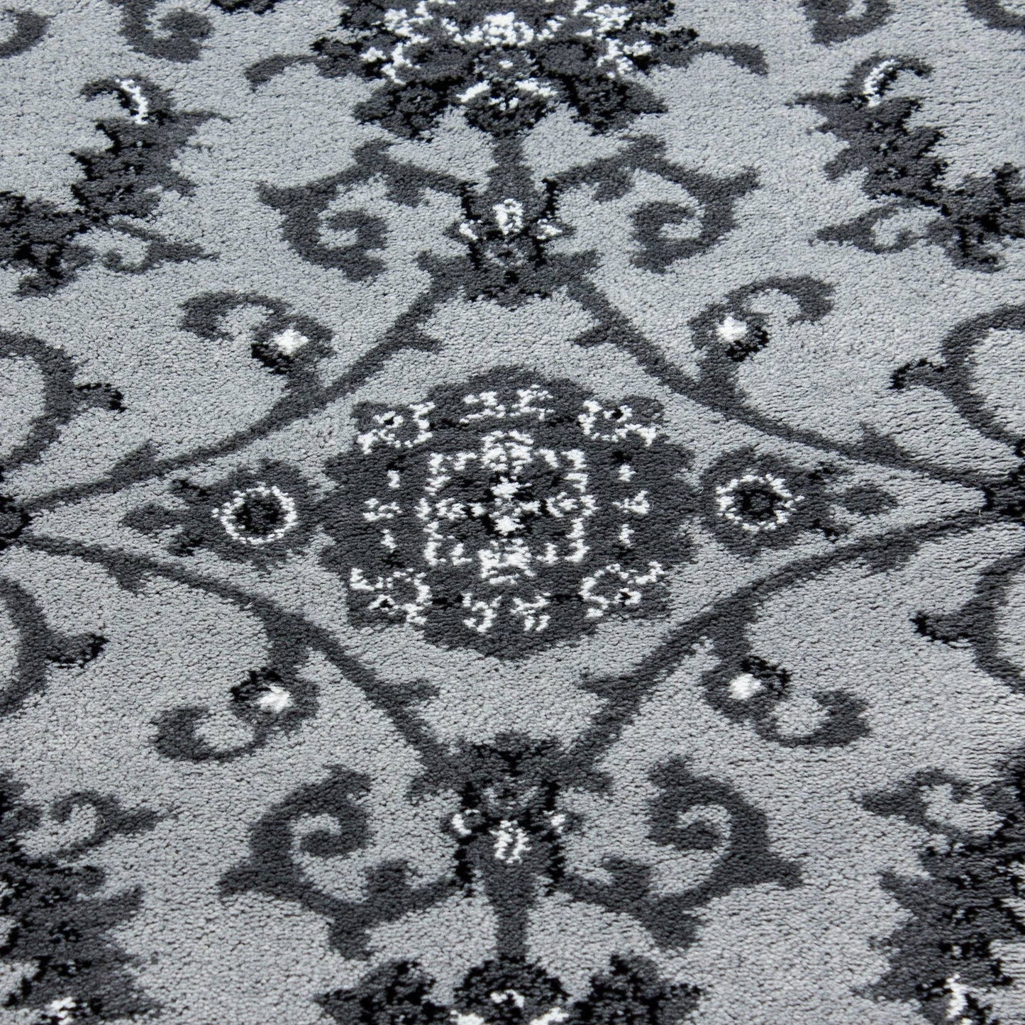 Orientteppich Klassischer Orientalisch Traditional Webteppich Grau Schwarz