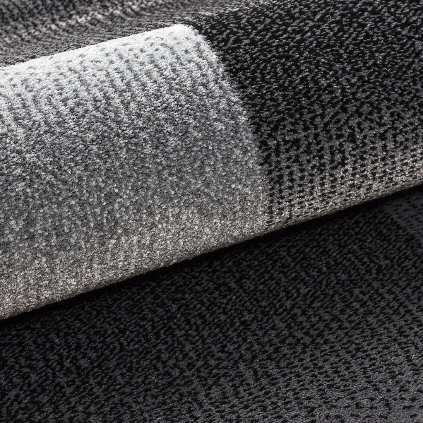Moderner Designer Wohnzimmer Teppich Miami 6560 Schwarz