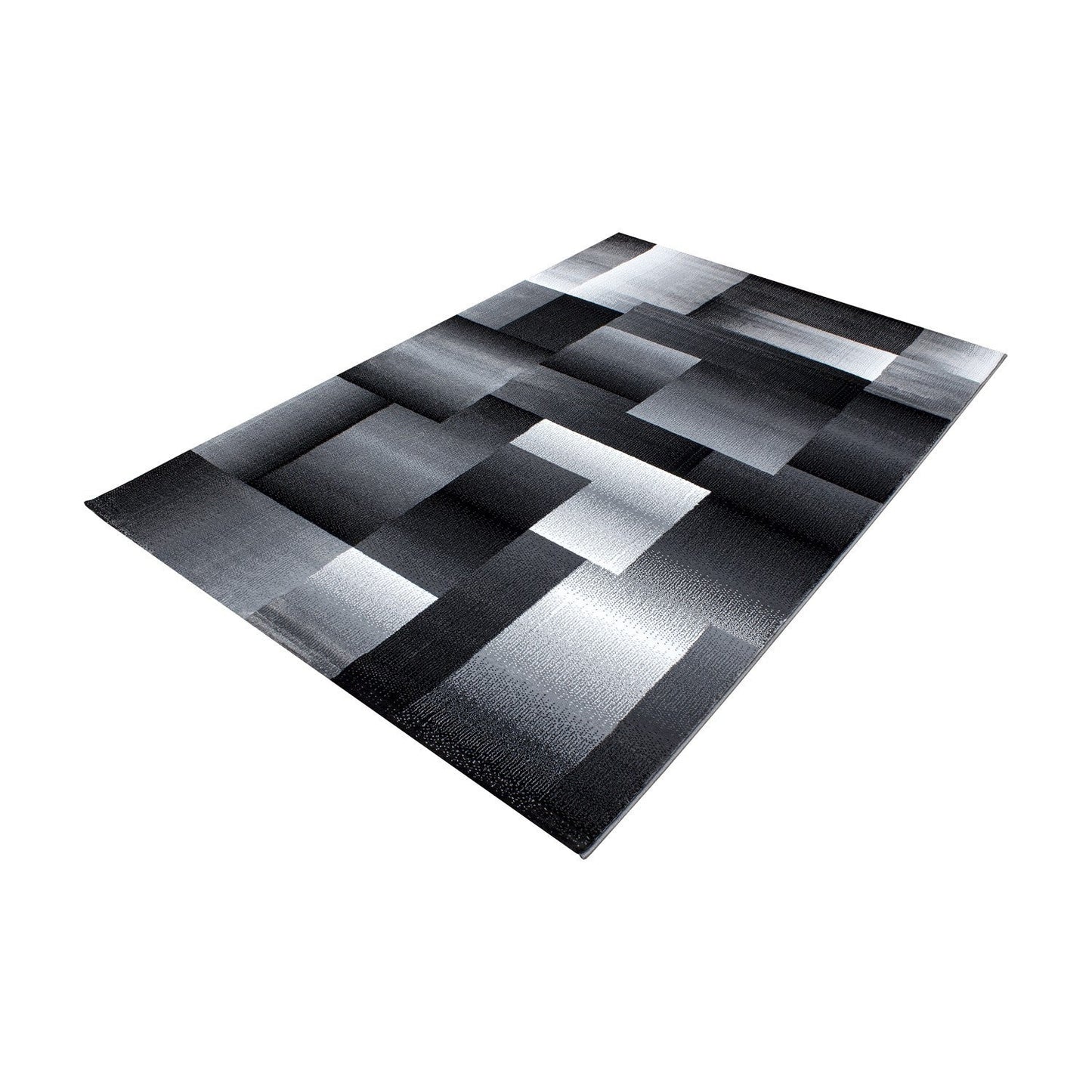 Moderner Designer Wohnzimmer Teppich Miami 6560 Schwarz
