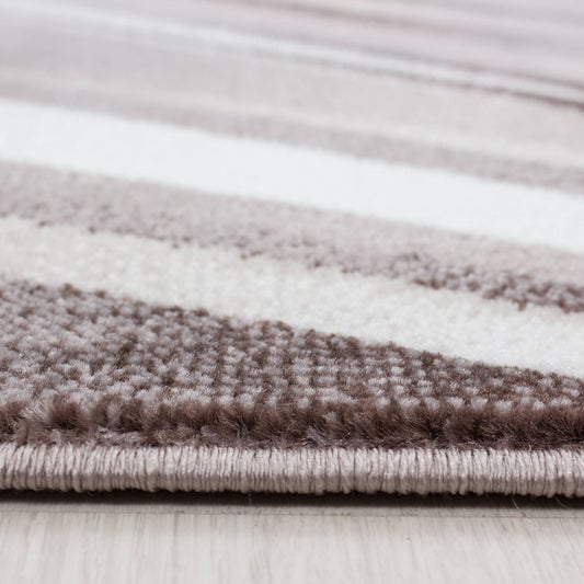 Teppich Modern Designer Geometrisch Wellen Optik Meliert Braun Beige Creme