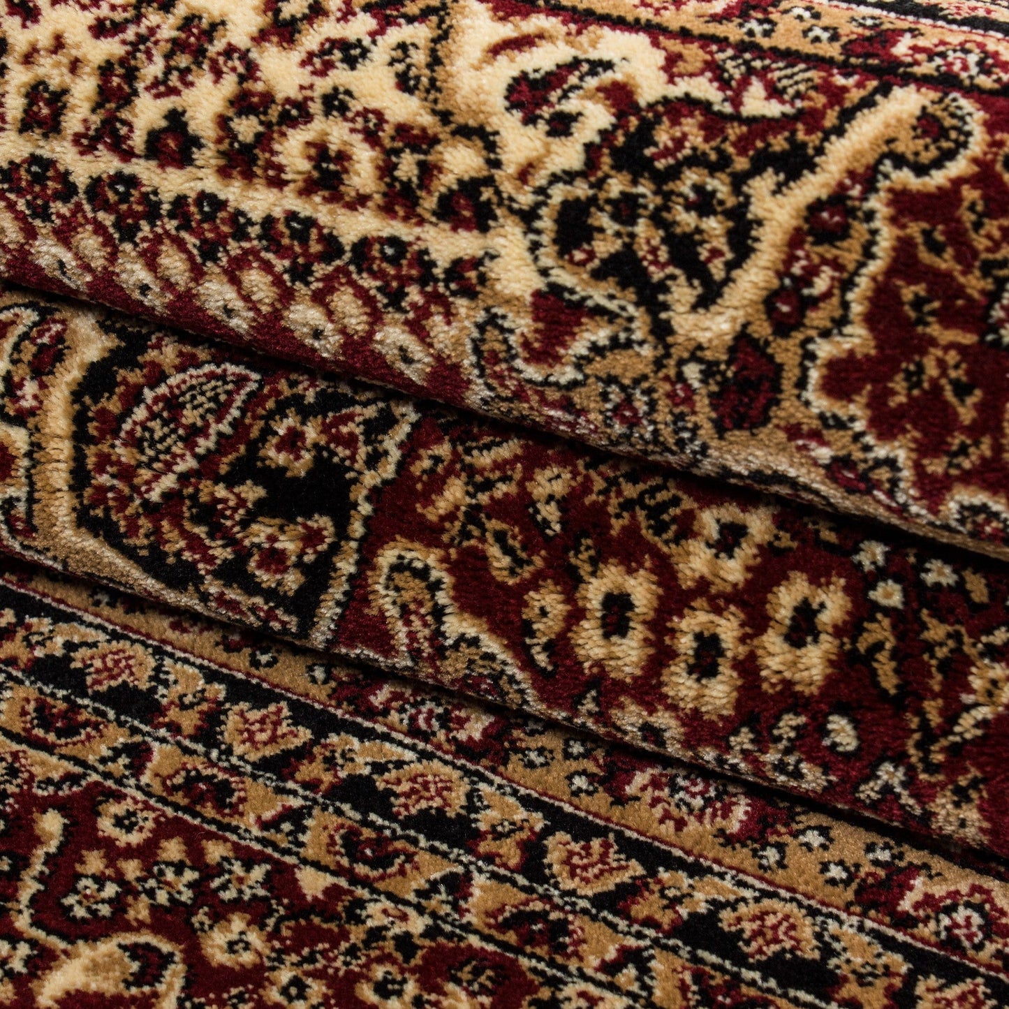 Orientteppich Klassischer Orientalisch Traditional Webteppich Rot Schwarz Beige