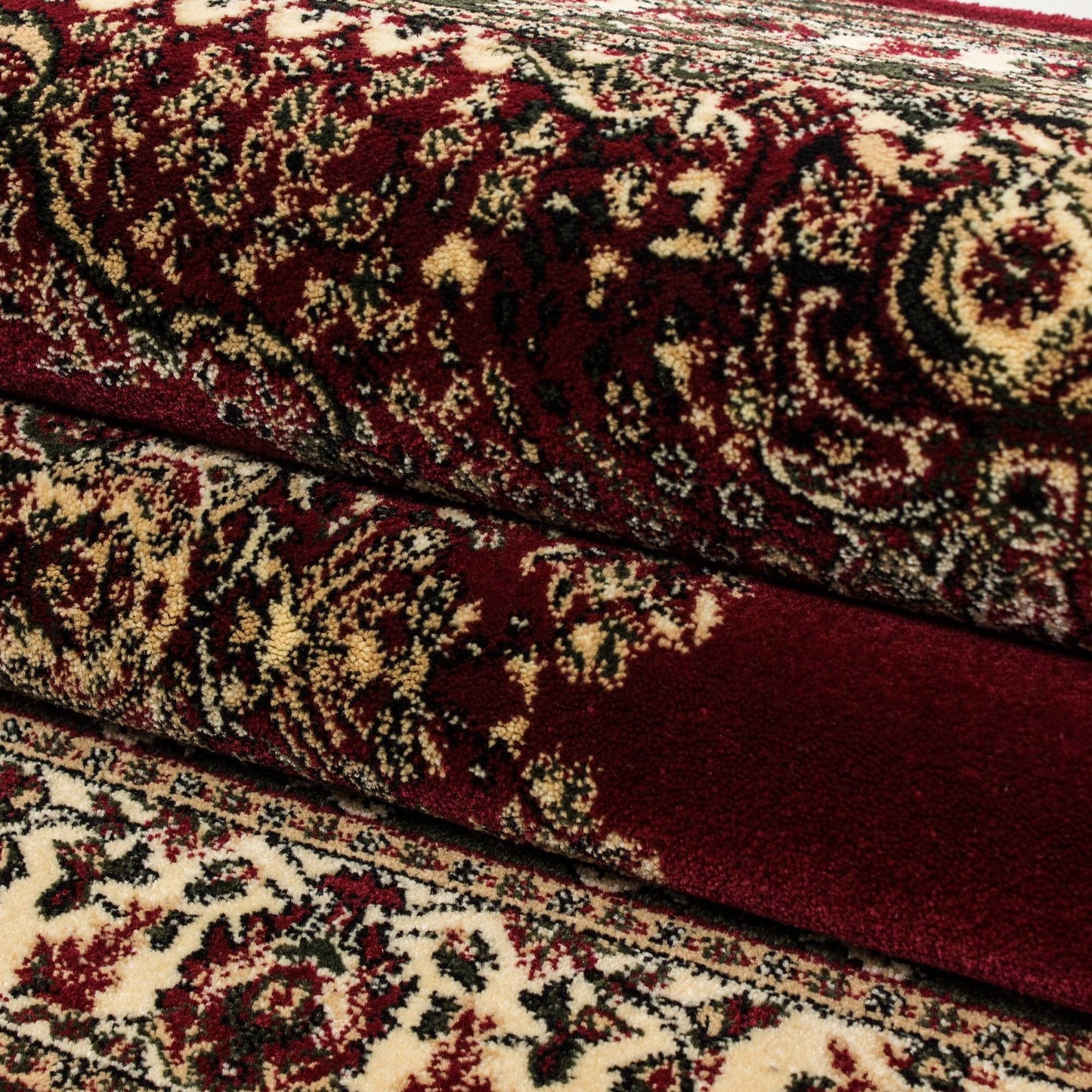 Orientteppich Klassischer Orientalisch Traditional Webteppich Schwarz Rot Beige