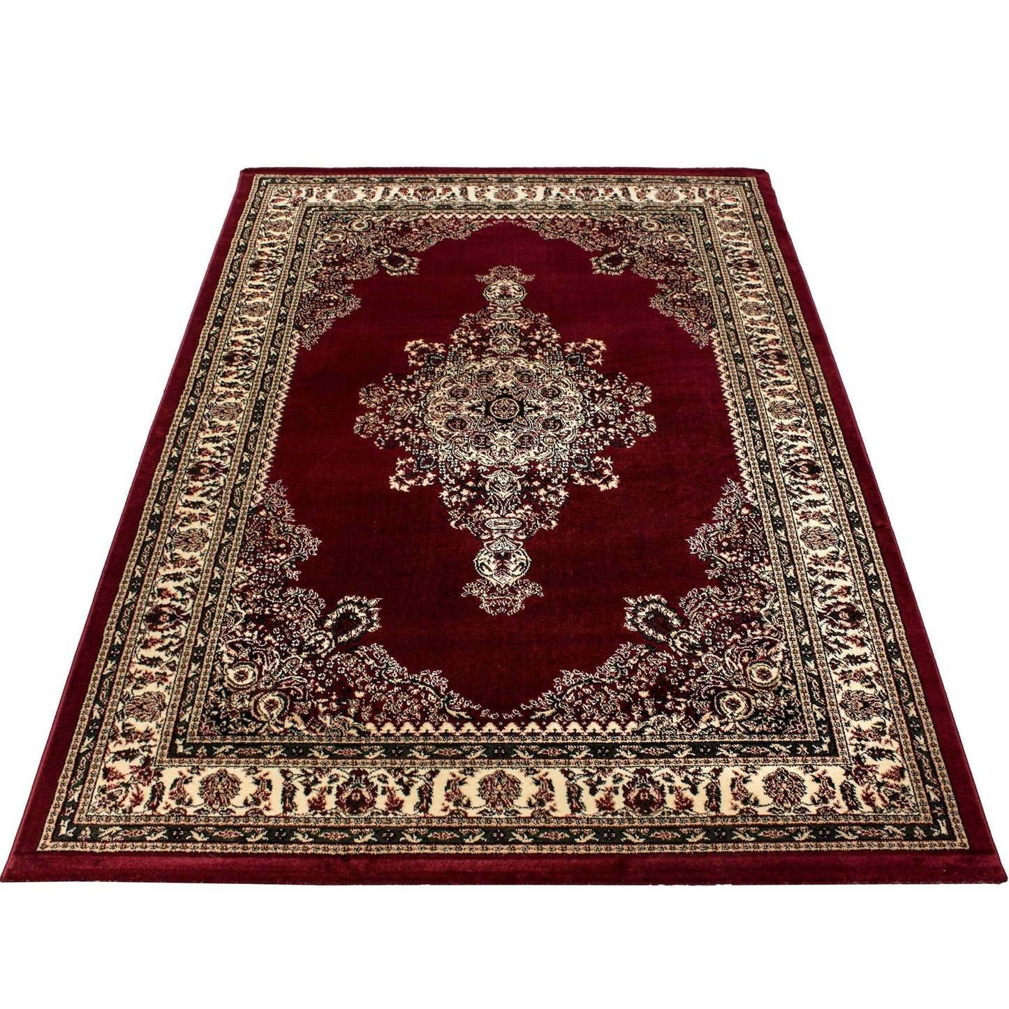 Orientteppich Klassischer Orientalisch Traditional Webteppich Schwarz Rot Beige