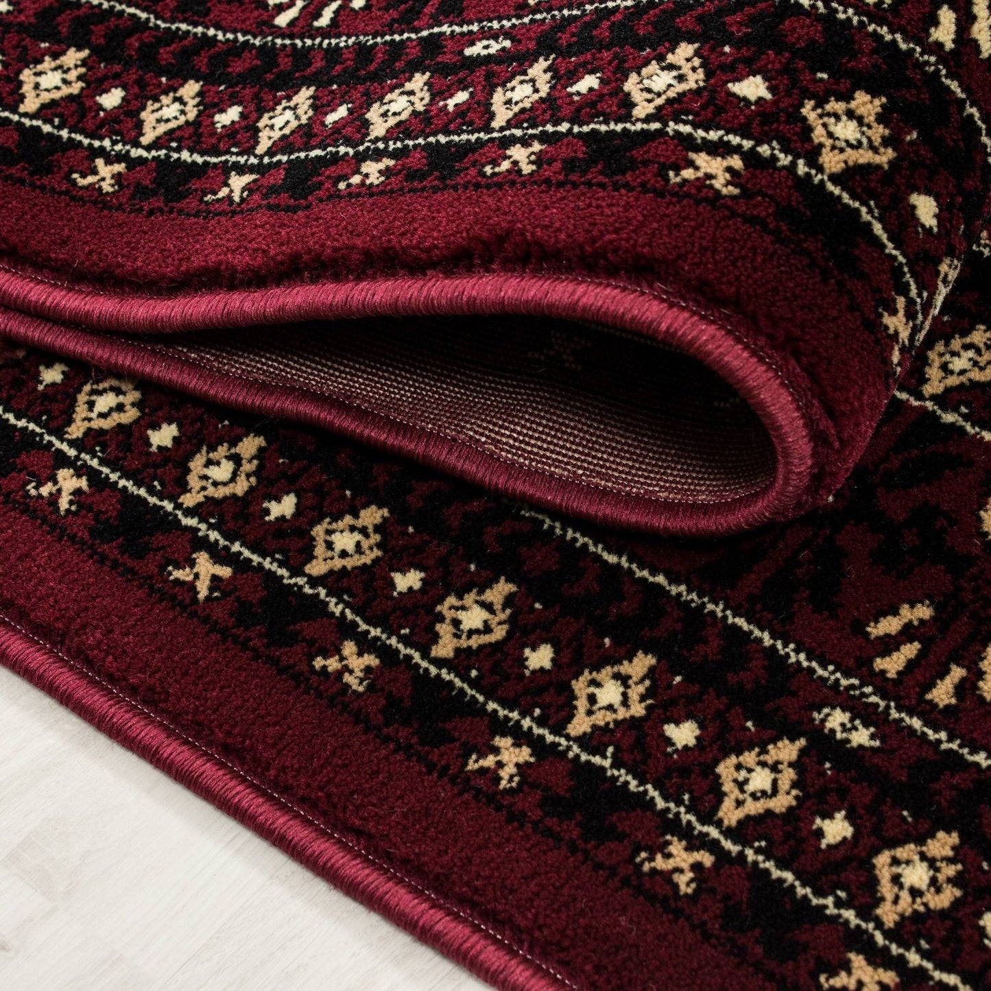 Orientteppich Klassischer Orientalisch Traditional Webteppich Schwarz Rot