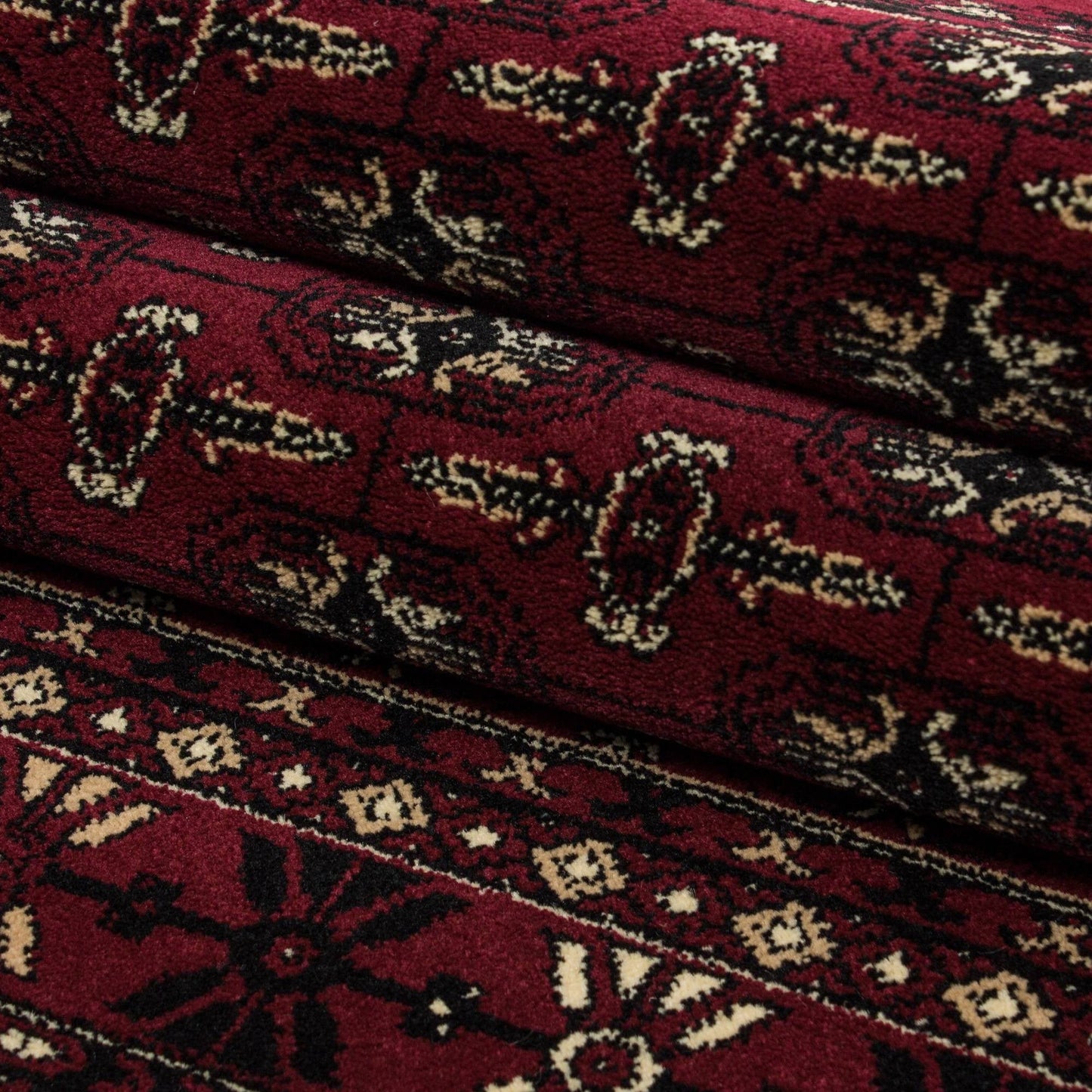 Orientteppich Klassischer Orientalisch Traditional Webteppich Schwarz Rot