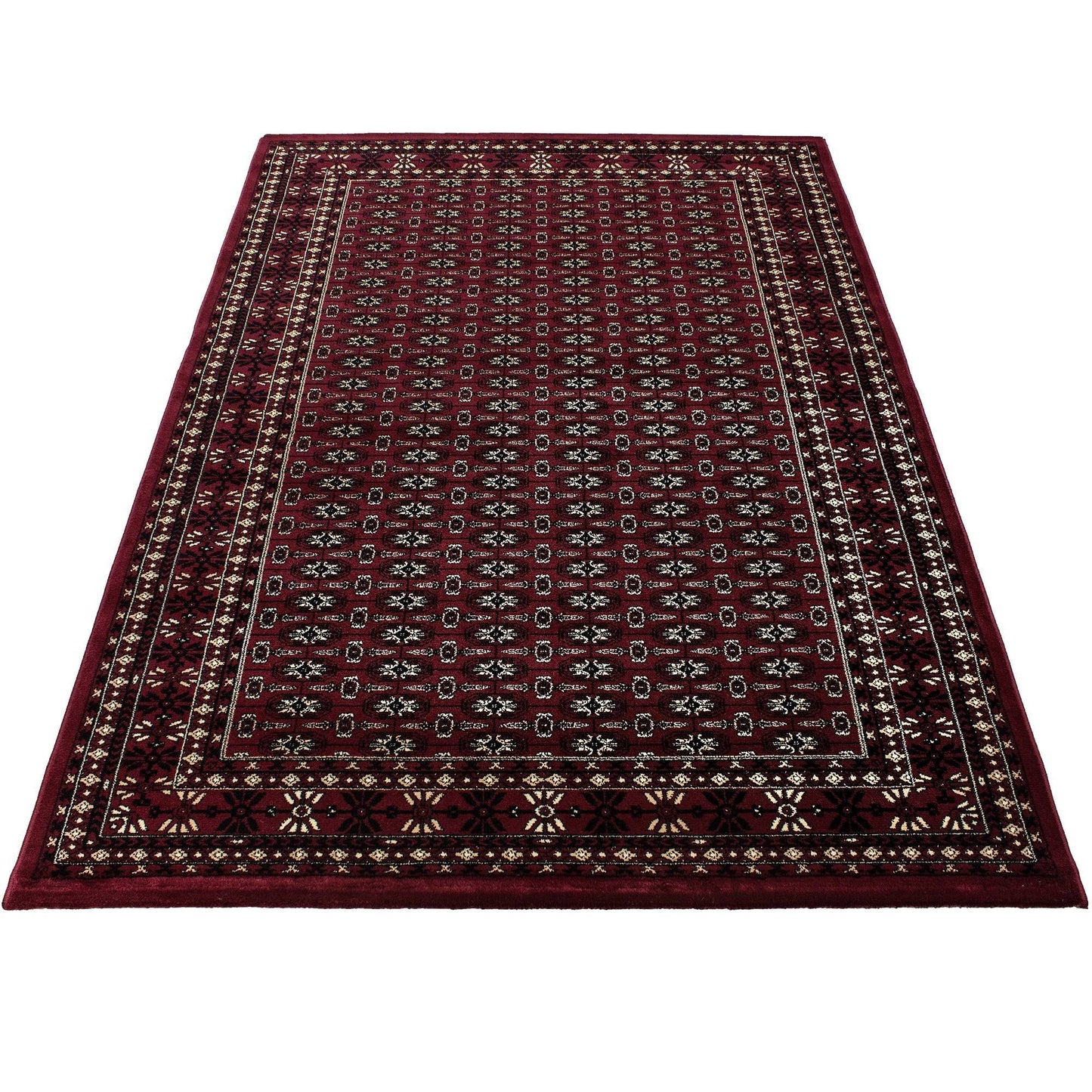Orientteppich Klassischer Orientalisch Traditional Webteppich Schwarz Rot