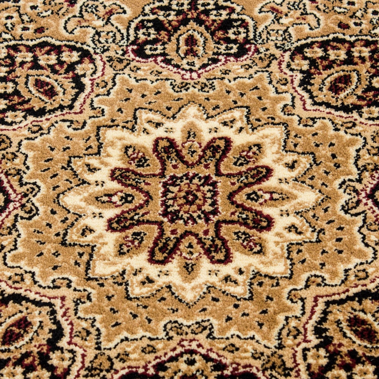 Orientteppich Klassischer Orientalisch Traditional Webteppich Beige Rot Schwarz