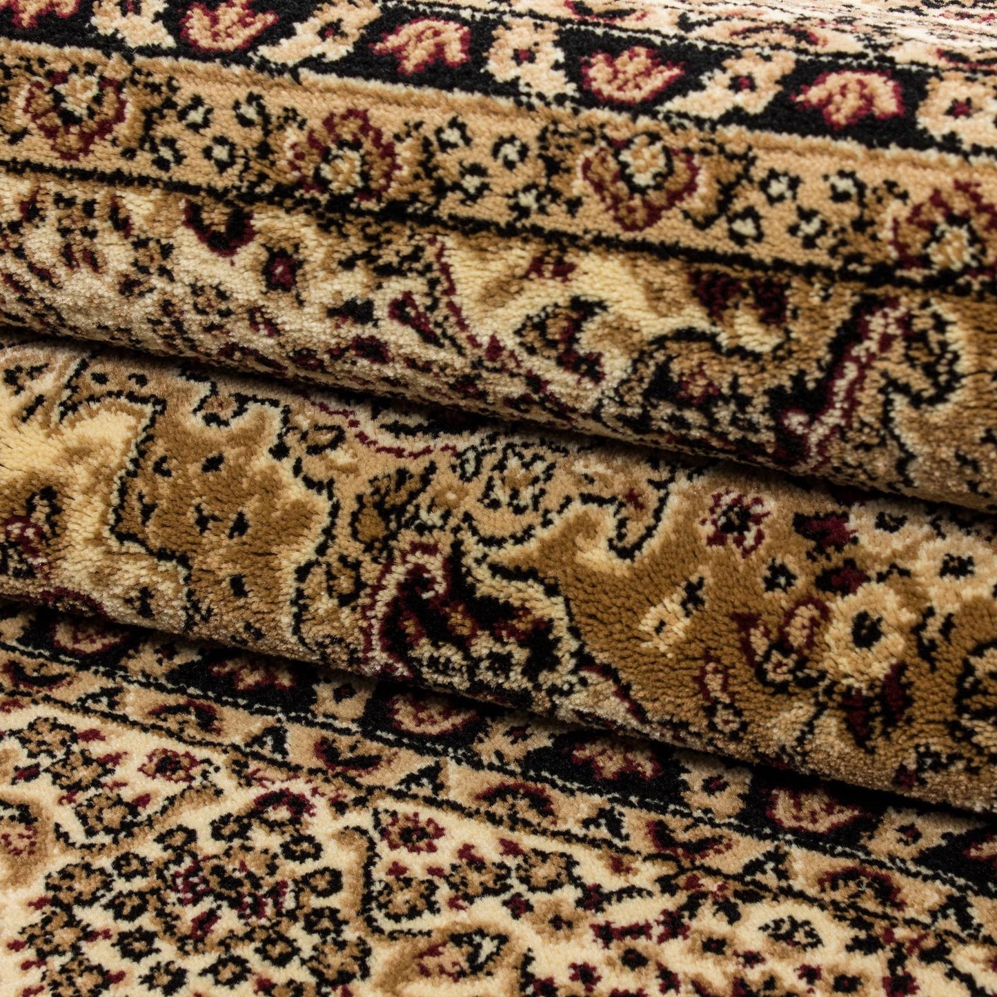 Orientteppich Klassischer Orientalisch Traditional Webteppich Beige Rot Schwarz