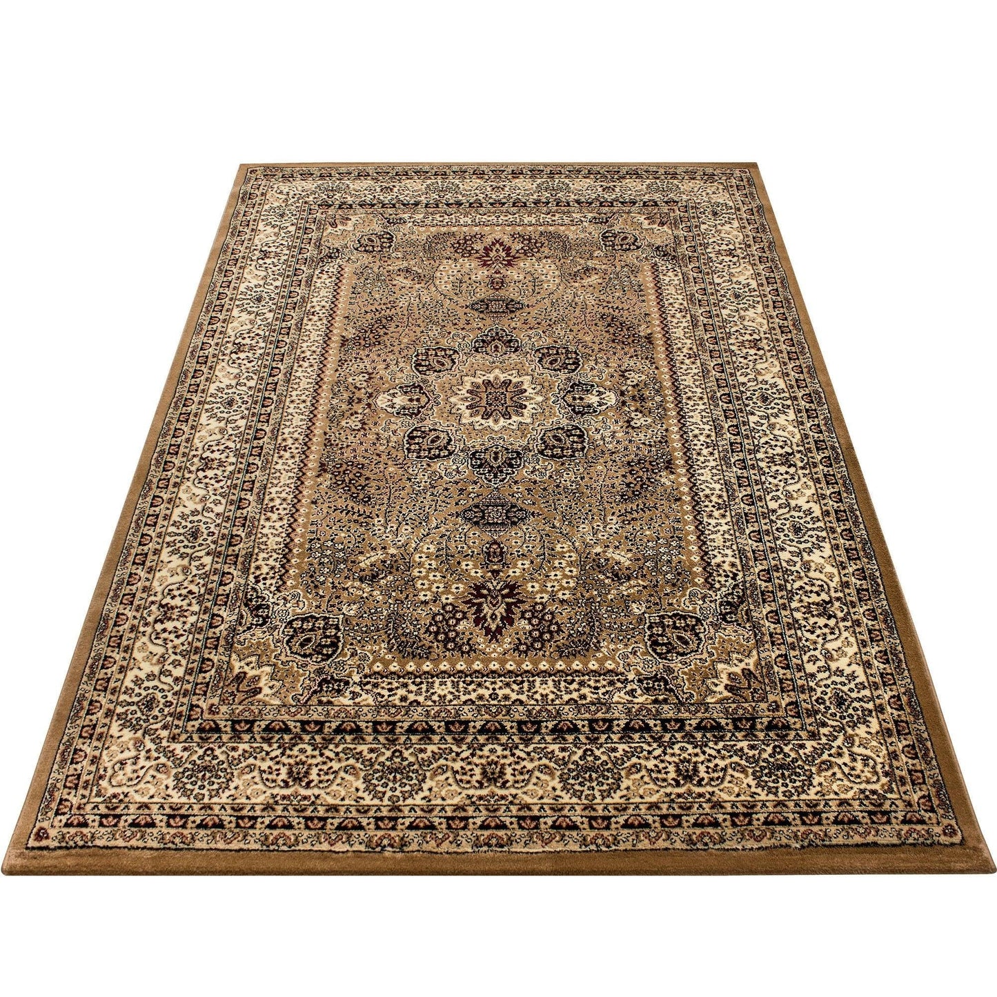 Orientteppich Klassischer Orientalisch Traditional Webteppich Beige Rot Schwarz