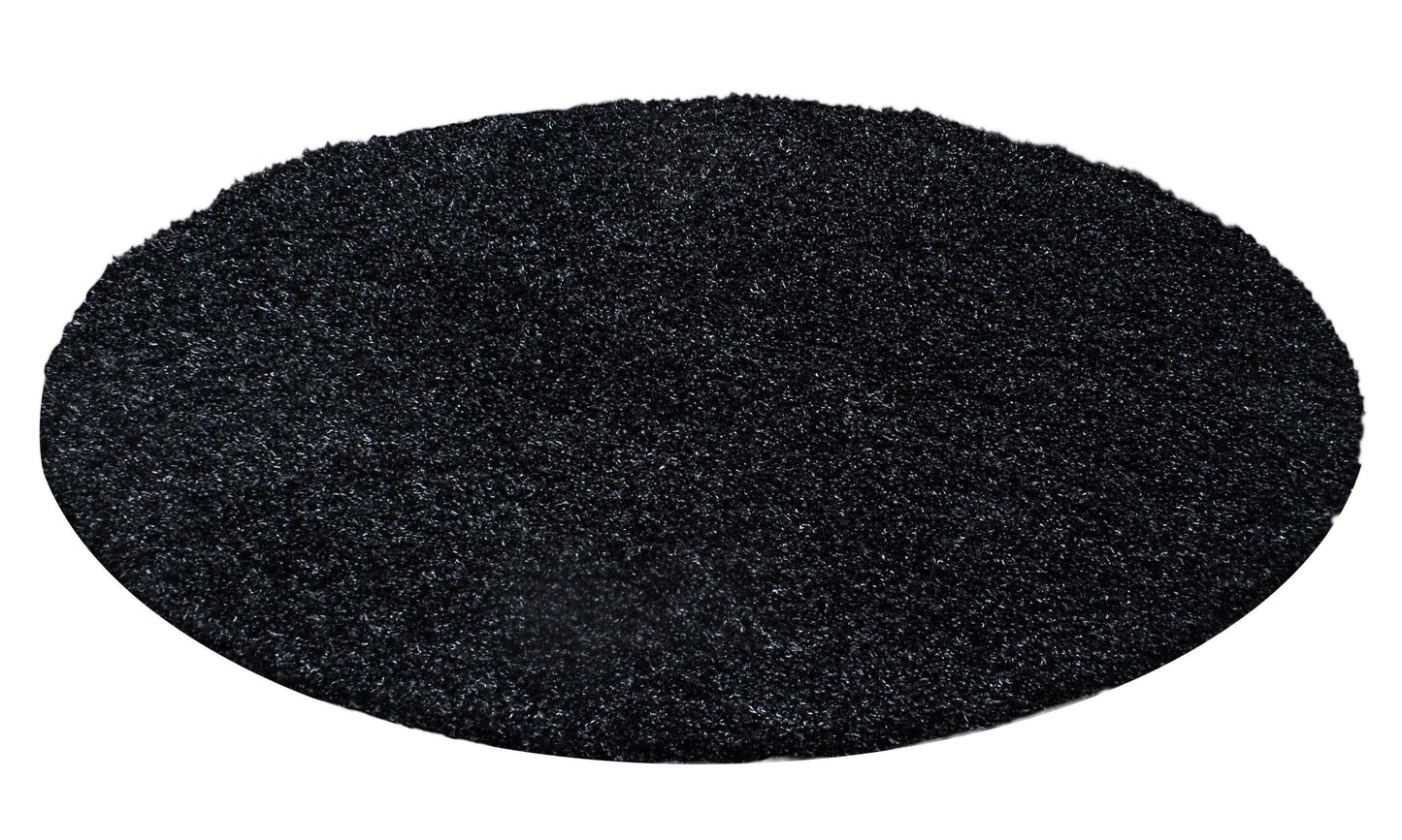 Hochflor Langflor Wohnzimmer Shaggy Teppich Florhöhe 3cm unifarbe Anthrazit