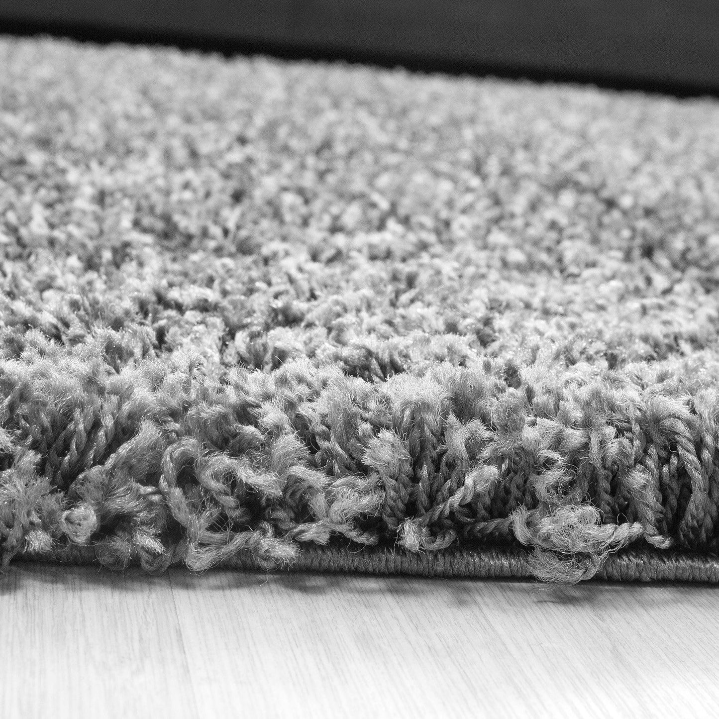Hochflor Langflor Wohnzimmer Shaggy Teppich Florhöhe 3cm unifarbe Hellgrau