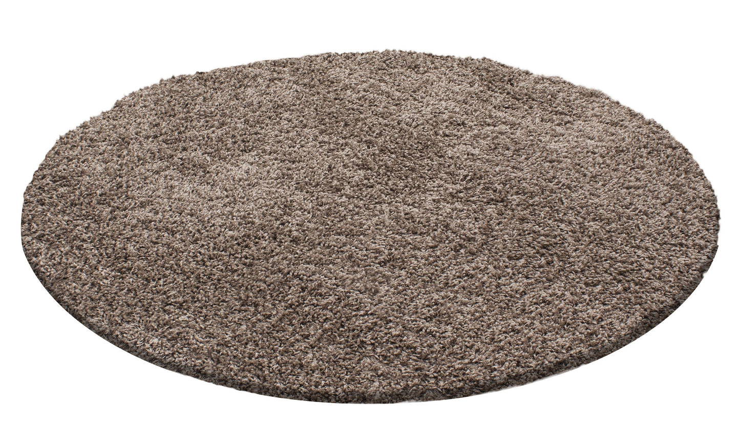 Hochflor Langflor Wohnzimmer Shaggy Teppich Florhöhe 3cm unifarbe Mocca