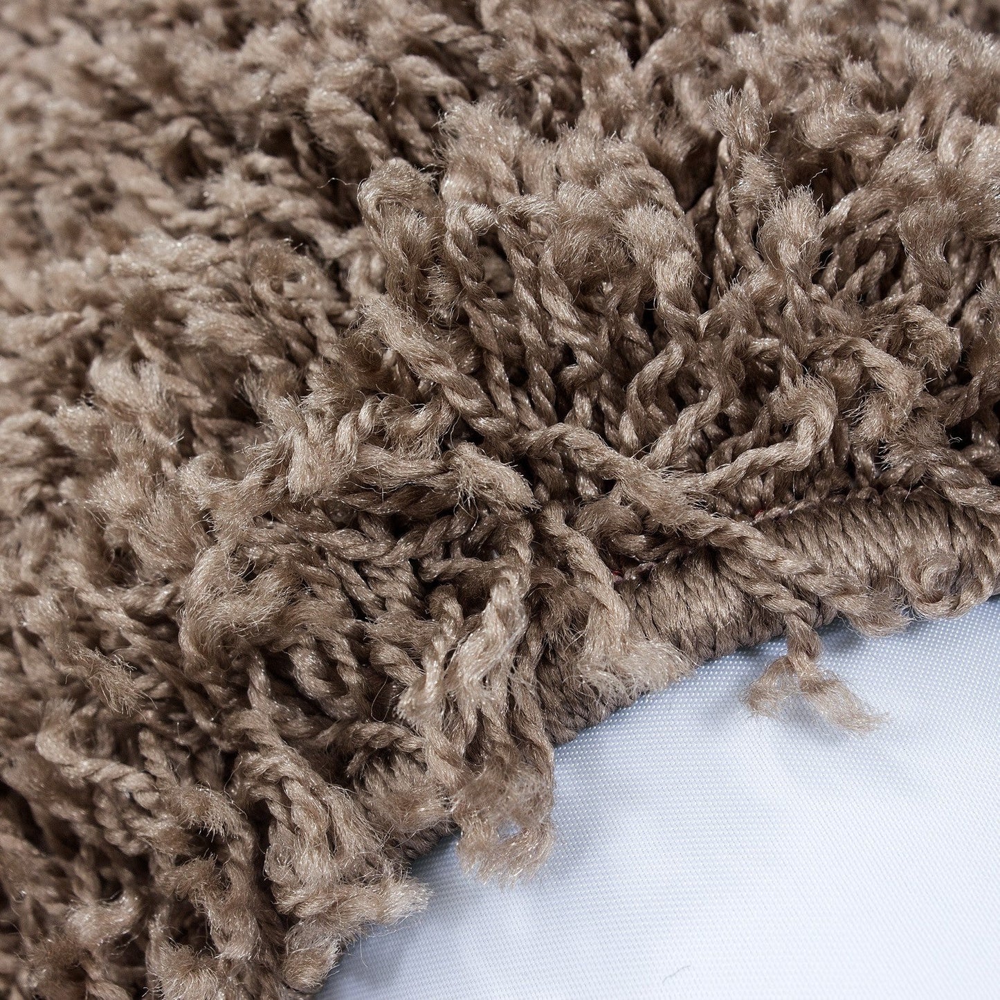 Hochflor Langflor Wohnzimmer Shaggy Teppich Florhöhe 3cm unifarbe Mocca