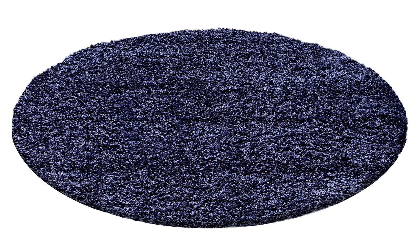 Hochflor Langflor Wohnzimmer Shaggy Teppich Florhöhe 3cm unifarbe Navy