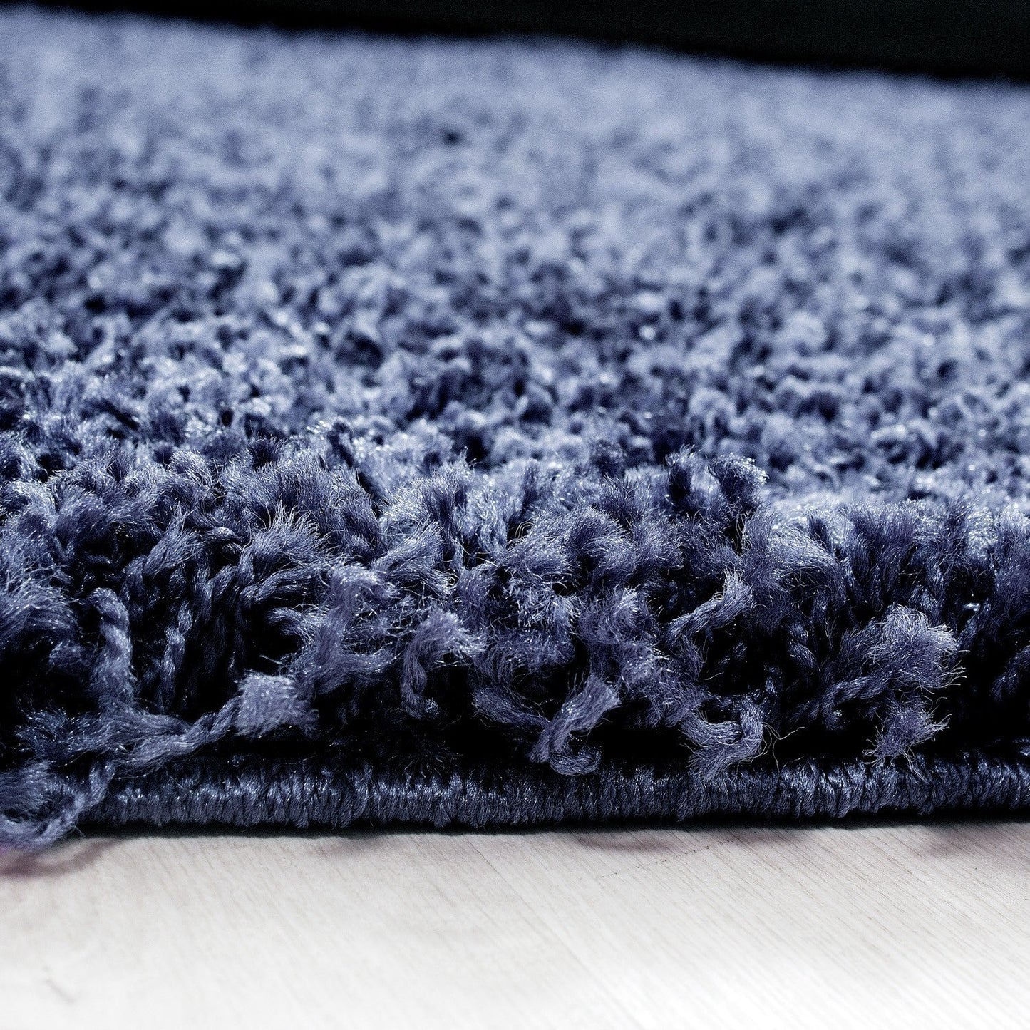 Hochflor Langflor Wohnzimmer Shaggy Teppich Florhöhe 3cm unifarbe Navy