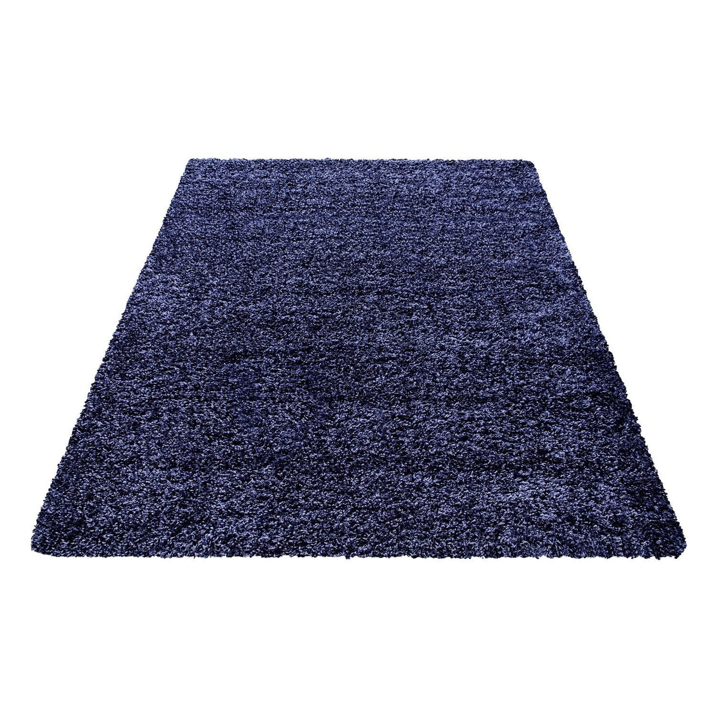 Hochflor Langflor Wohnzimmer Shaggy Teppich Florhöhe 3cm unifarbe Navy