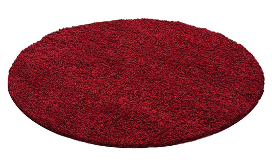 Hochflor Langflor Wohnzimmer Shaggy Teppich Florhöhe 3cm unifarbe Rot