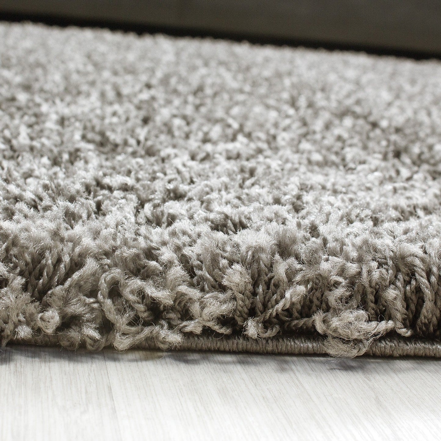 Hochflor Langflor Wohnzimmer Shaggy Teppich Florhöhe 3cm unifarbe Taupe
