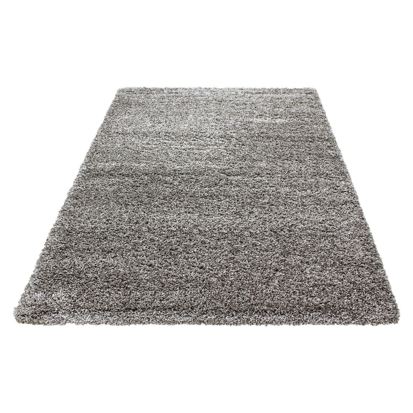 Hochflor Langflor Wohnzimmer Shaggy Teppich Florhöhe 3cm unifarbe Taupe