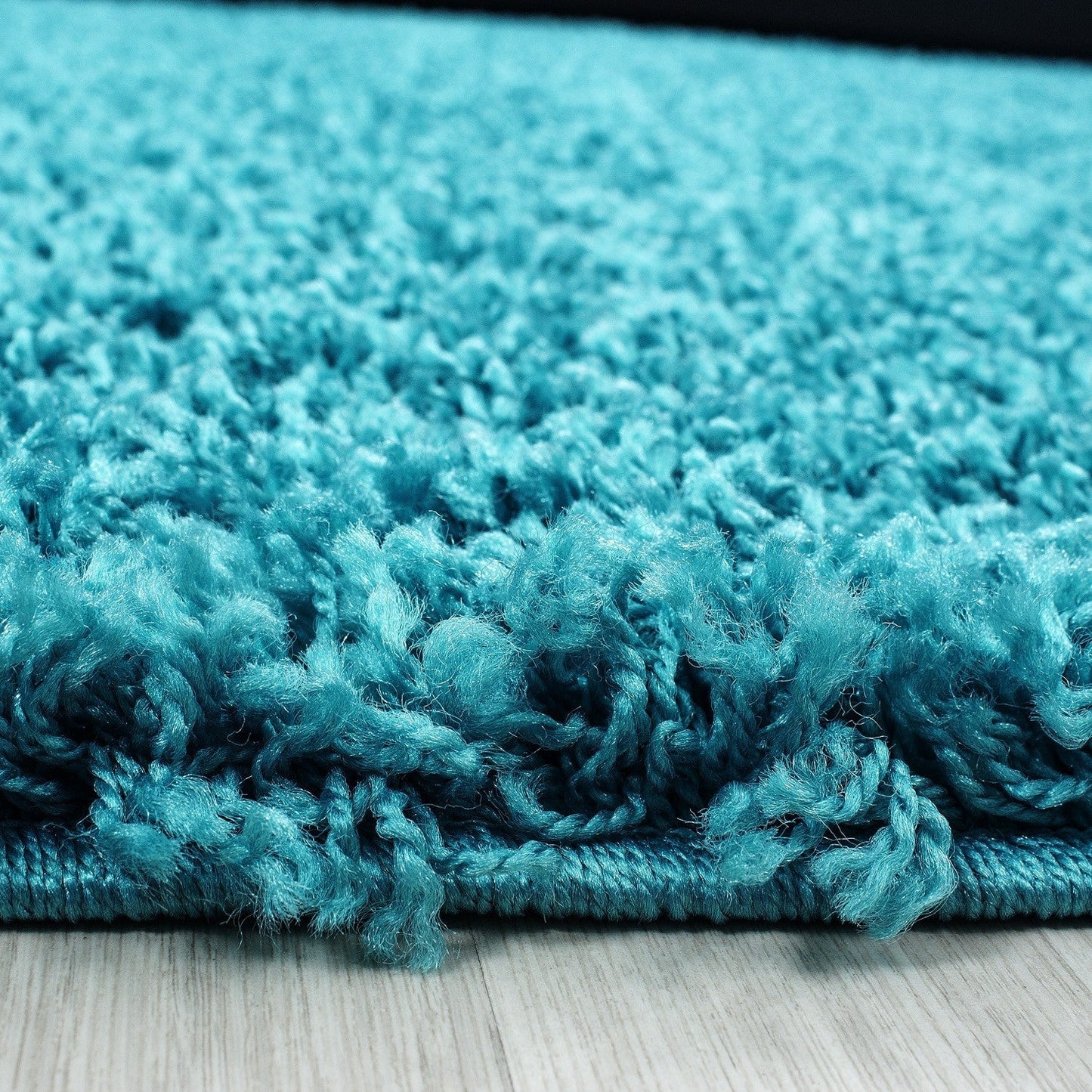 Hochflor Langflor Wohnzimmer Shaggy Teppich Florhöhe 3cm unifarbe Türkis