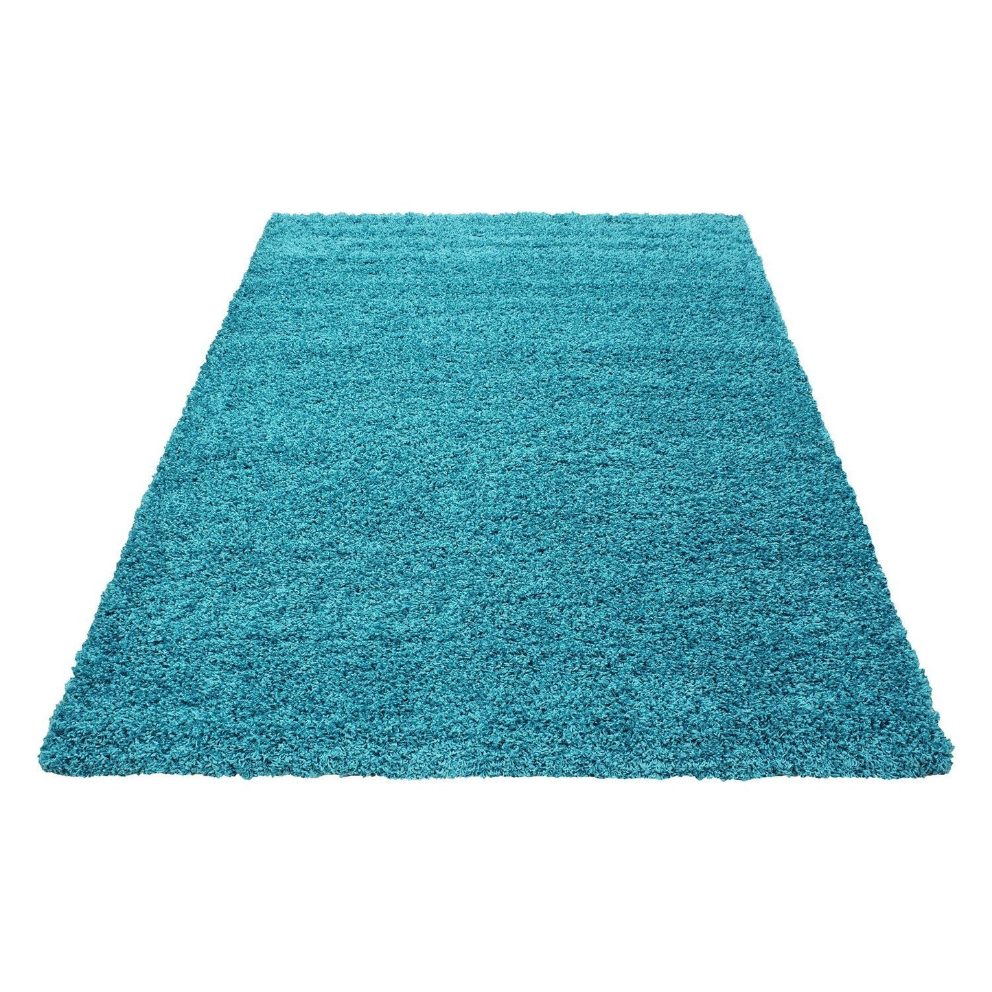 Hochflor Langflor Wohnzimmer Shaggy Teppich Florhöhe 3cm unifarbe Türkis