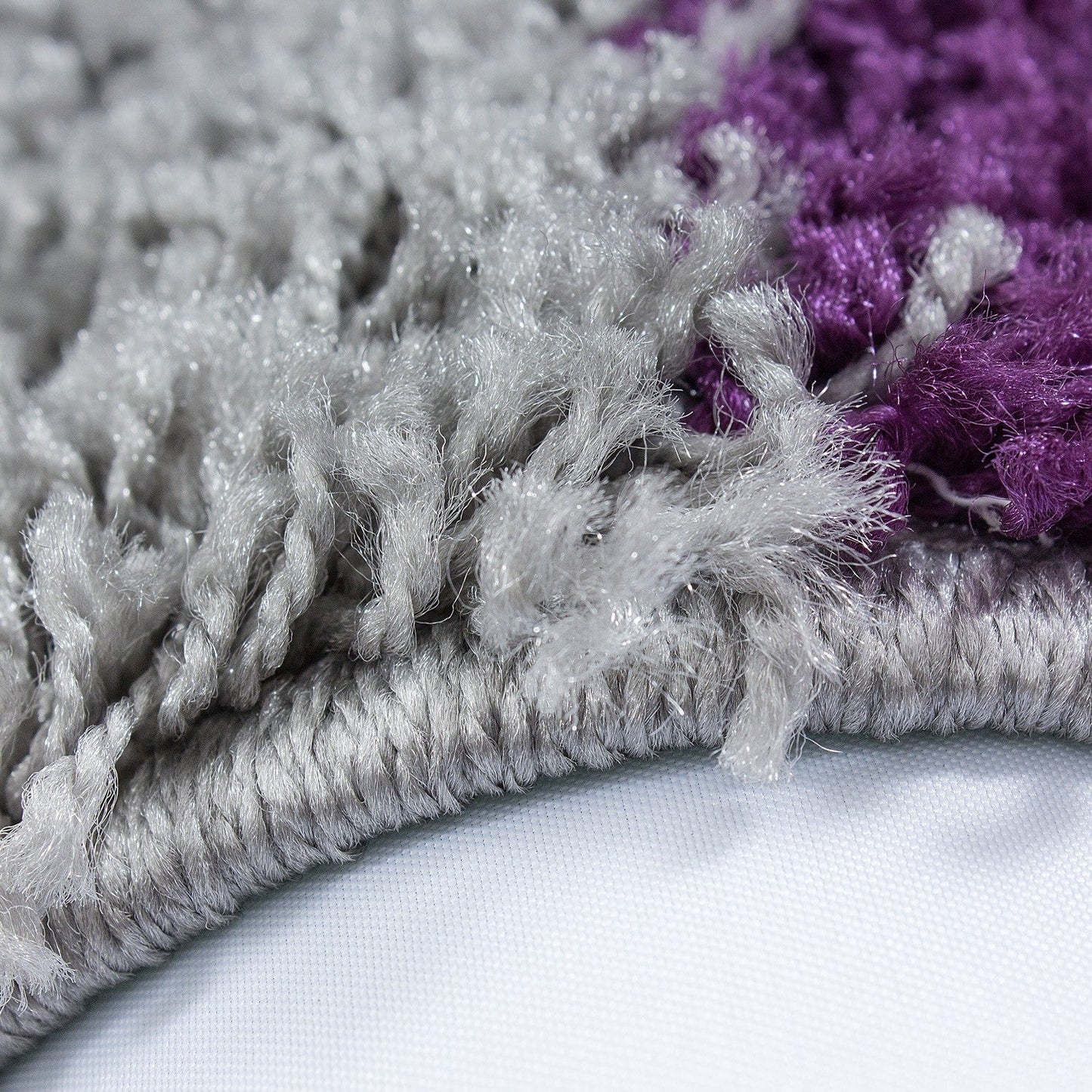 Teppich Hochflor Langflor günstig Wohnzimmer Shaggy kariert Lila Weiss Grau