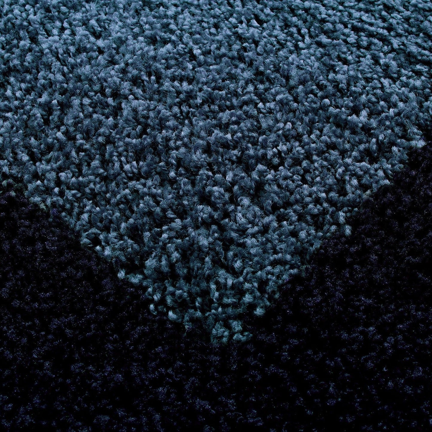 Hochflor Langflor Wohnzimmer Shaggy Teppich 2 Farbig Florhöhe 3cm Navy Blau