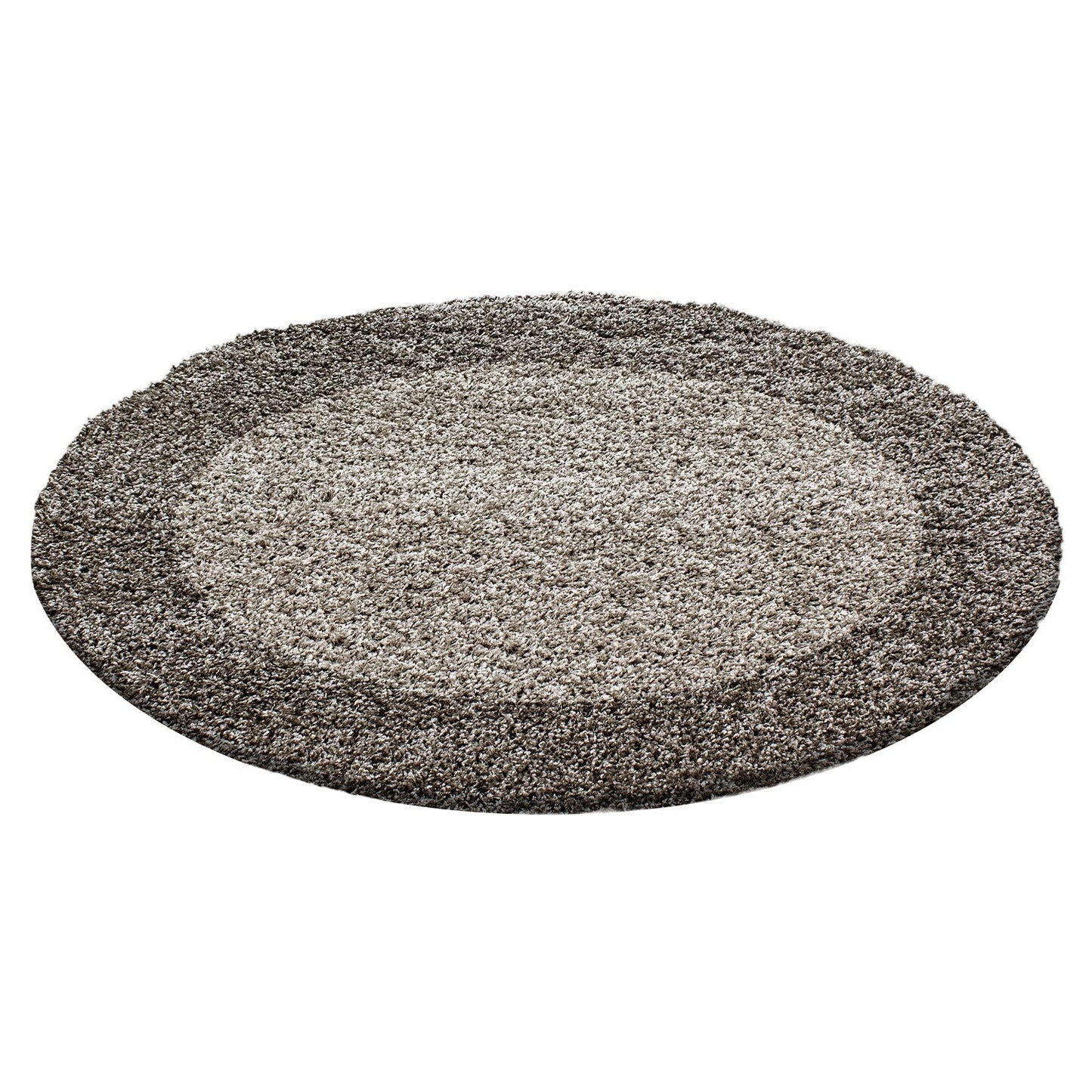 Hochflor Langflor Wohnzimmer Shaggy Teppich 2 Farbig Florhöhe 3cm Taupe Mocca