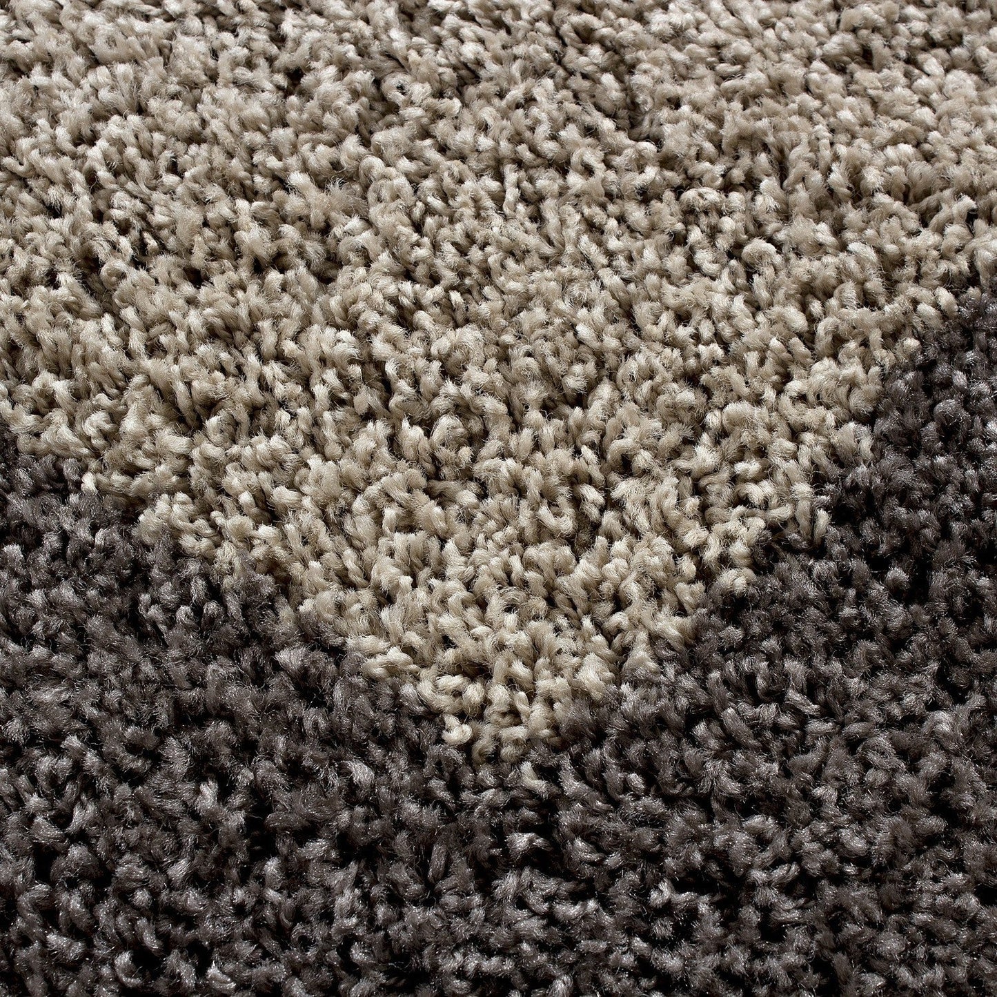 Hochflor Langflor Wohnzimmer Shaggy Teppich 2 Farbig Florhöhe 3cm Taupe Mocca