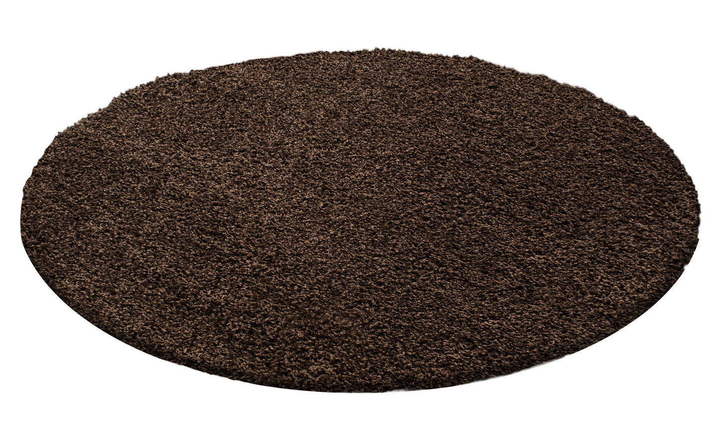 Hochflor Langflor Wohnzimmer Shaggy Teppich Unifarbe Florhöhe 5cm Braun