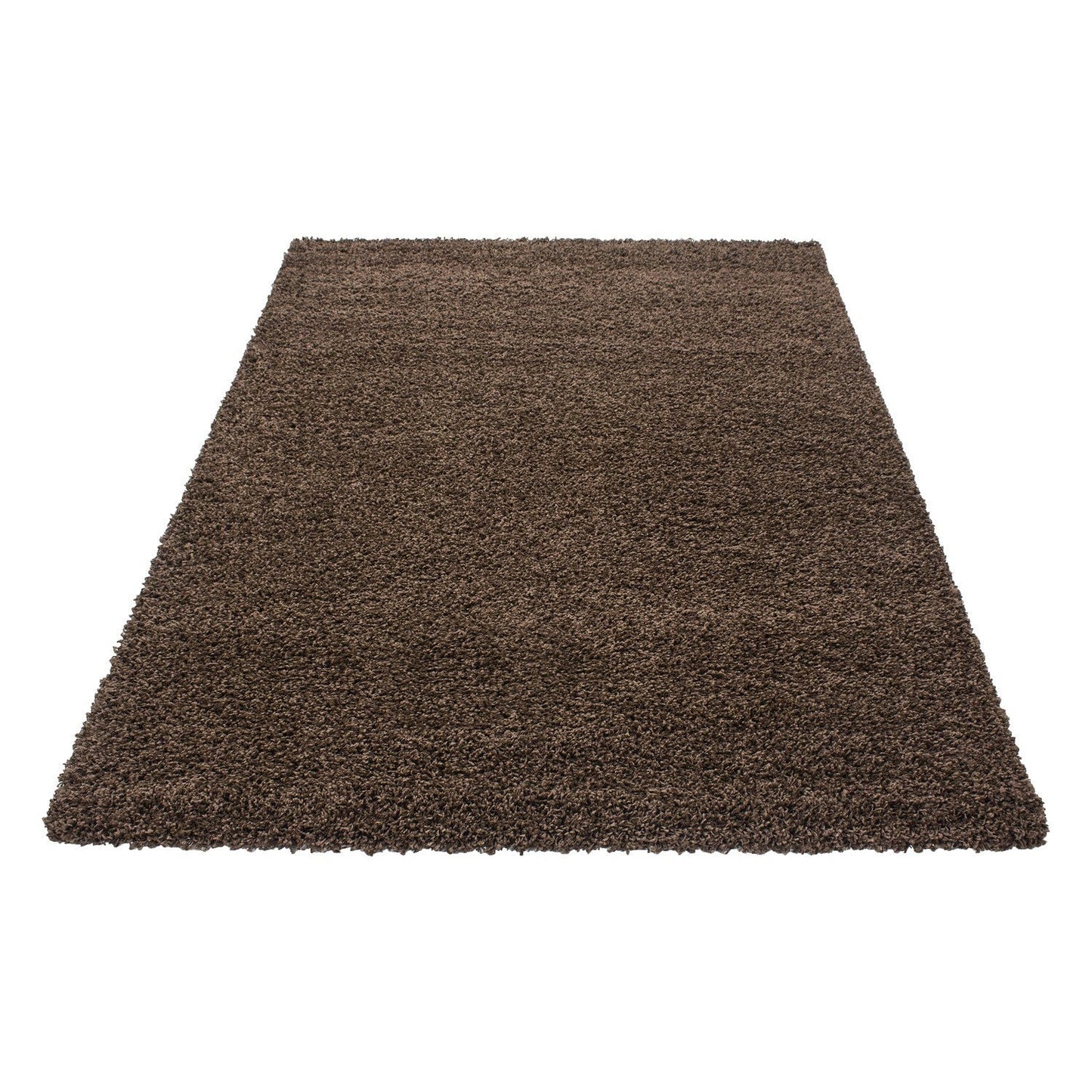 Hochflor Langflor Wohnzimmer Shaggy Teppich Unifarbe Florhöhe 5cm Braun