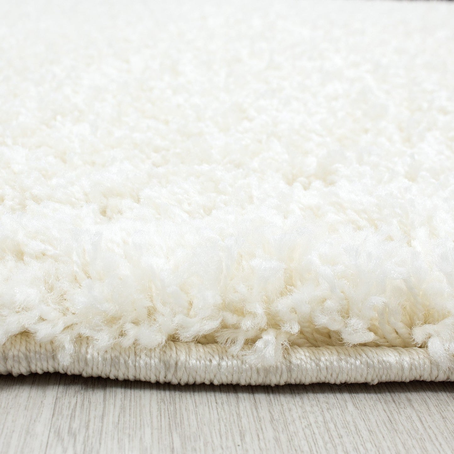 Hochflor Langflor Wohnzimmer Shaggy Teppich Unifarbe Florhöhe 5cm Creme