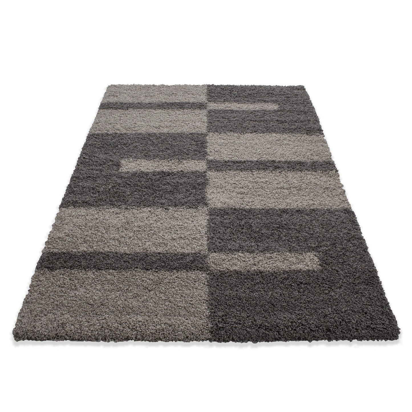 Hochflor Langflor Wohnzimmer günstig Shaggy Teppich Florhöhe 3cm Taupe-Beige