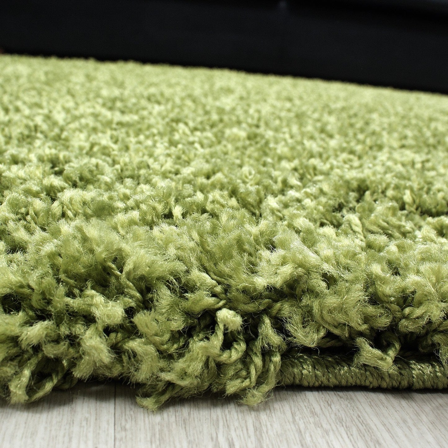 Hochflor Langflor Wohnzimmer DREAM Shaggy Teppich Unifarbe Florhöhe 5cm Grün