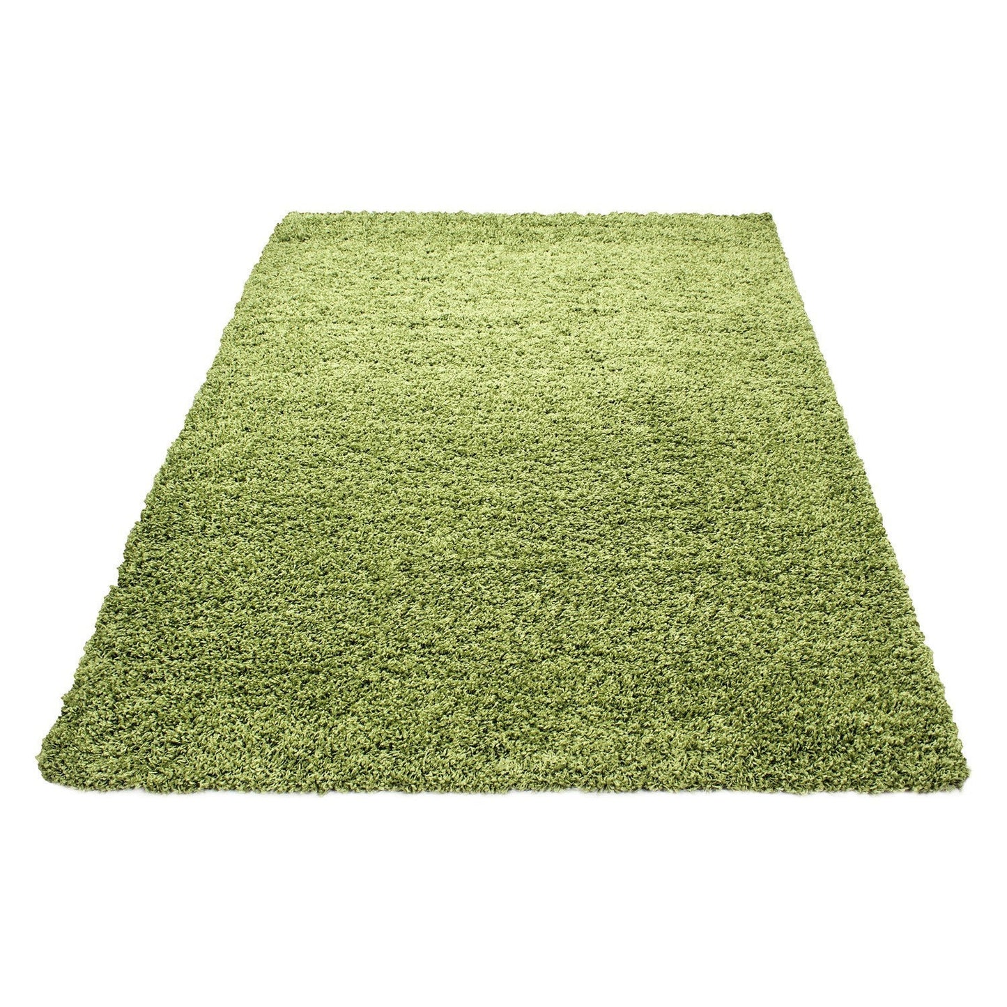 Hochflor Langflor Wohnzimmer DREAM Shaggy Teppich Unifarbe Florhöhe 5cm Grün