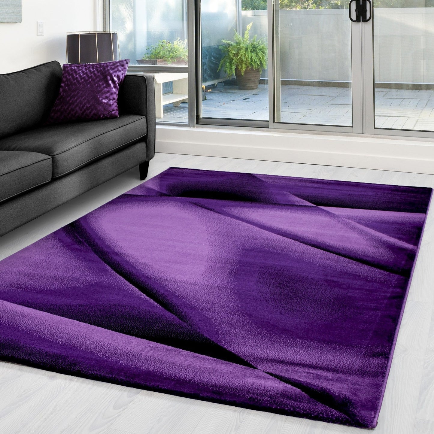 Moderner Designer Wohnzimmer Teppich MIAMI 6590 LILA