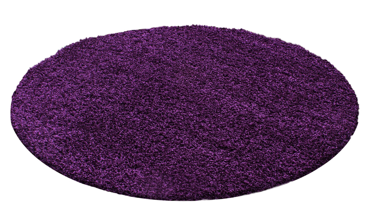 Hochflor Langflor Wohnzimmer DREAM Shaggy Teppich Unifarbe Florhöhe 5cm Lila