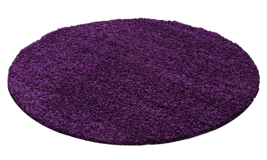 Hochflor Langflor Wohnzimmer DREAM Shaggy Teppich Unifarbe Florhöhe 5cm Lila