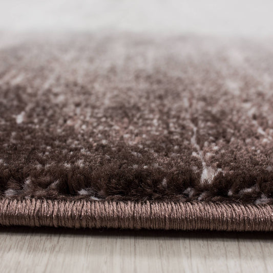 Teppich Modern Designer Wohnzimmer Bordüre Muster Meliert Braun Beige Creme