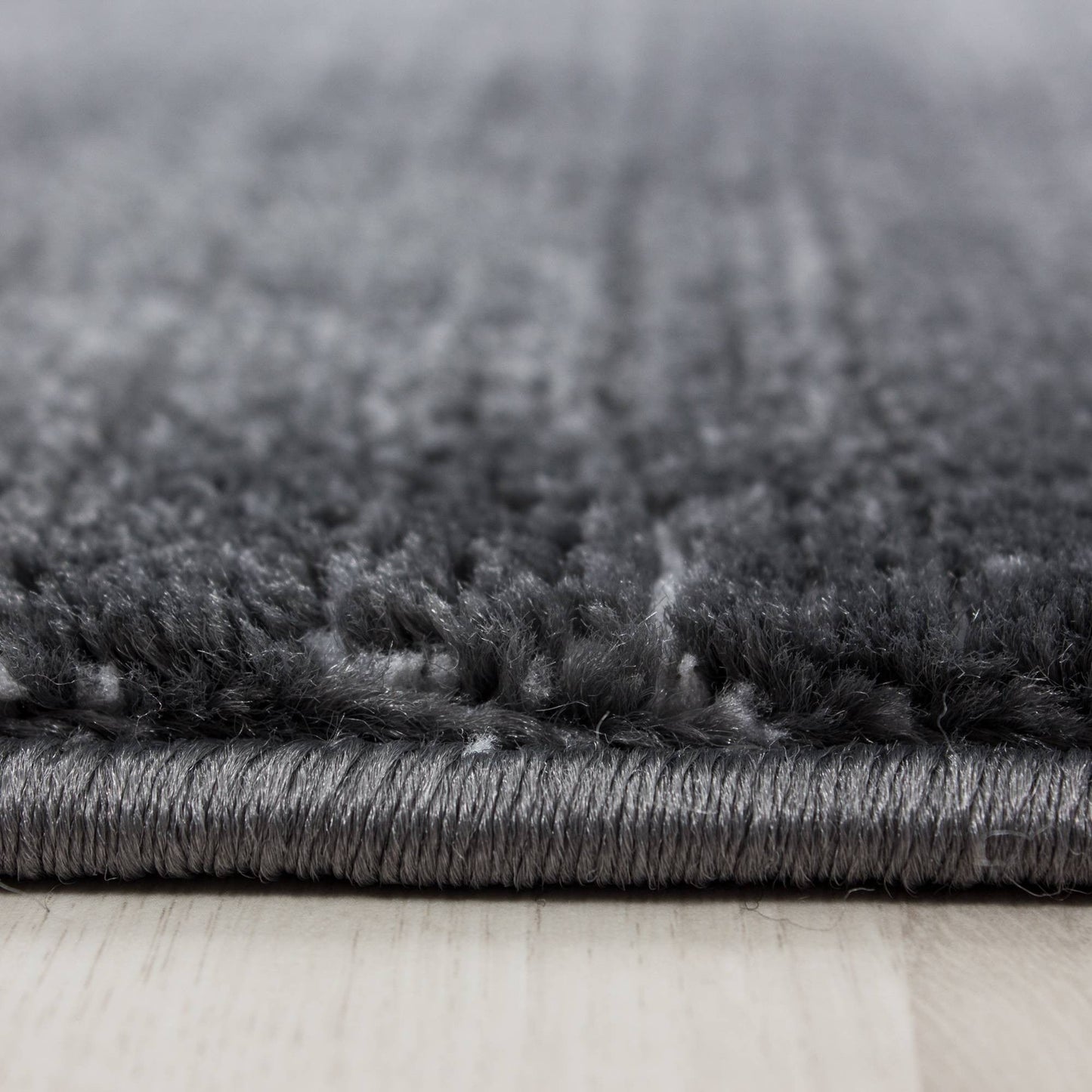 Teppich Modern Designer Wohnzimmer Bordüre Muster Meliert Grau Hellgrau