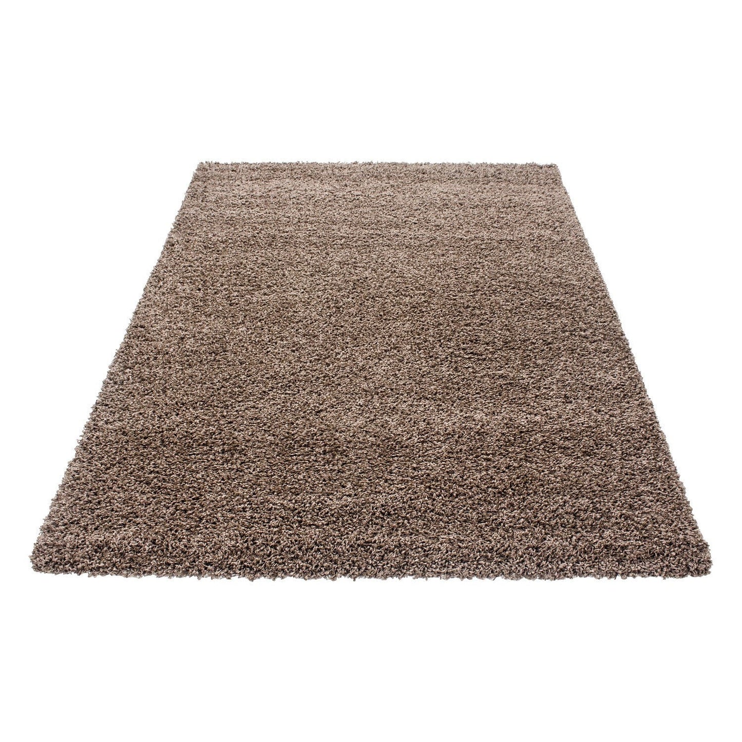 Hochflor Langflor Wohnzimmer DREAM Shaggy Teppich Unifarbe Florhöhe 5cm Mocca
