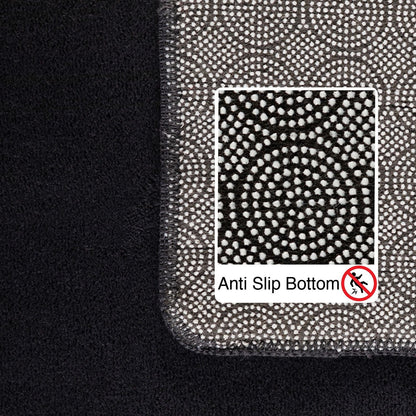 Kurzflorteppiche, Unicolor - Einfarbig, Farbe Schwarz, Teppich für Wohnzimmer, Rücken aus Anti-rutsch