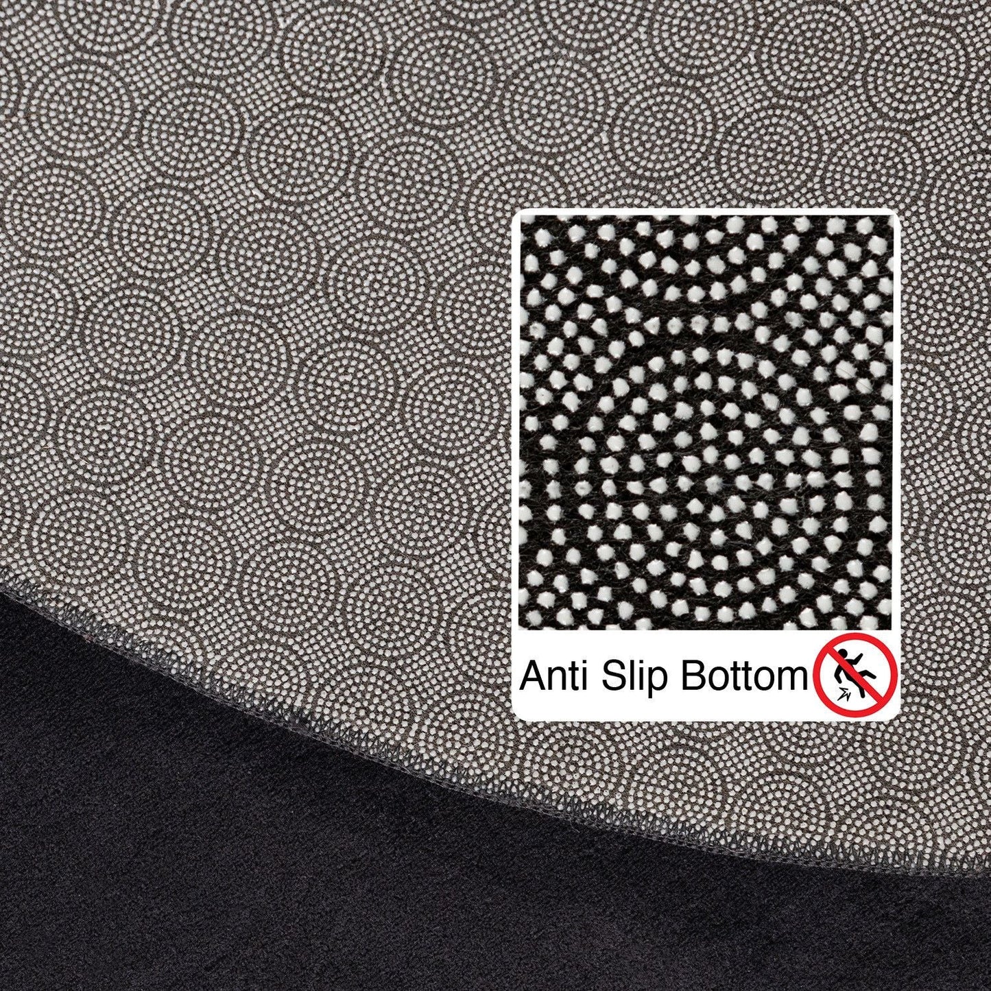 Kurzflorteppiche, Unicolor - Einfarbig, Farbe Schwarz, Teppich für Wohnzimmer, Rücken aus Anti-rutsch