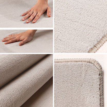 Kurzflorteppiche, Unicolor - Einfarbig, Farbe Creme, Teppich für Wohnzimmer, Rücken aus Anti-rutsch