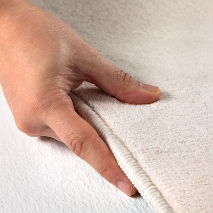 Kurzflorteppiche, Unicolor - Einfarbig, Farbe Creme, Teppich für Wohnzimmer, Rücken aus Anti-rutsch