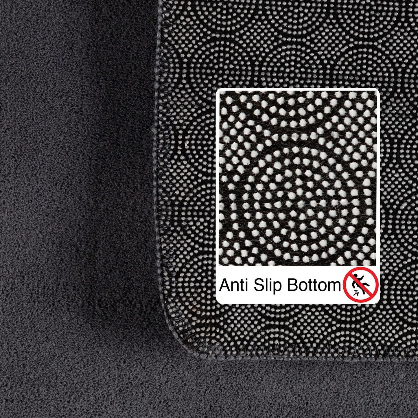 Kurzflorteppiche, Unicolor - Einfarbig, Farbe Grau, Teppich für Wohnzimmer, Rücken aus Anti-rutsch