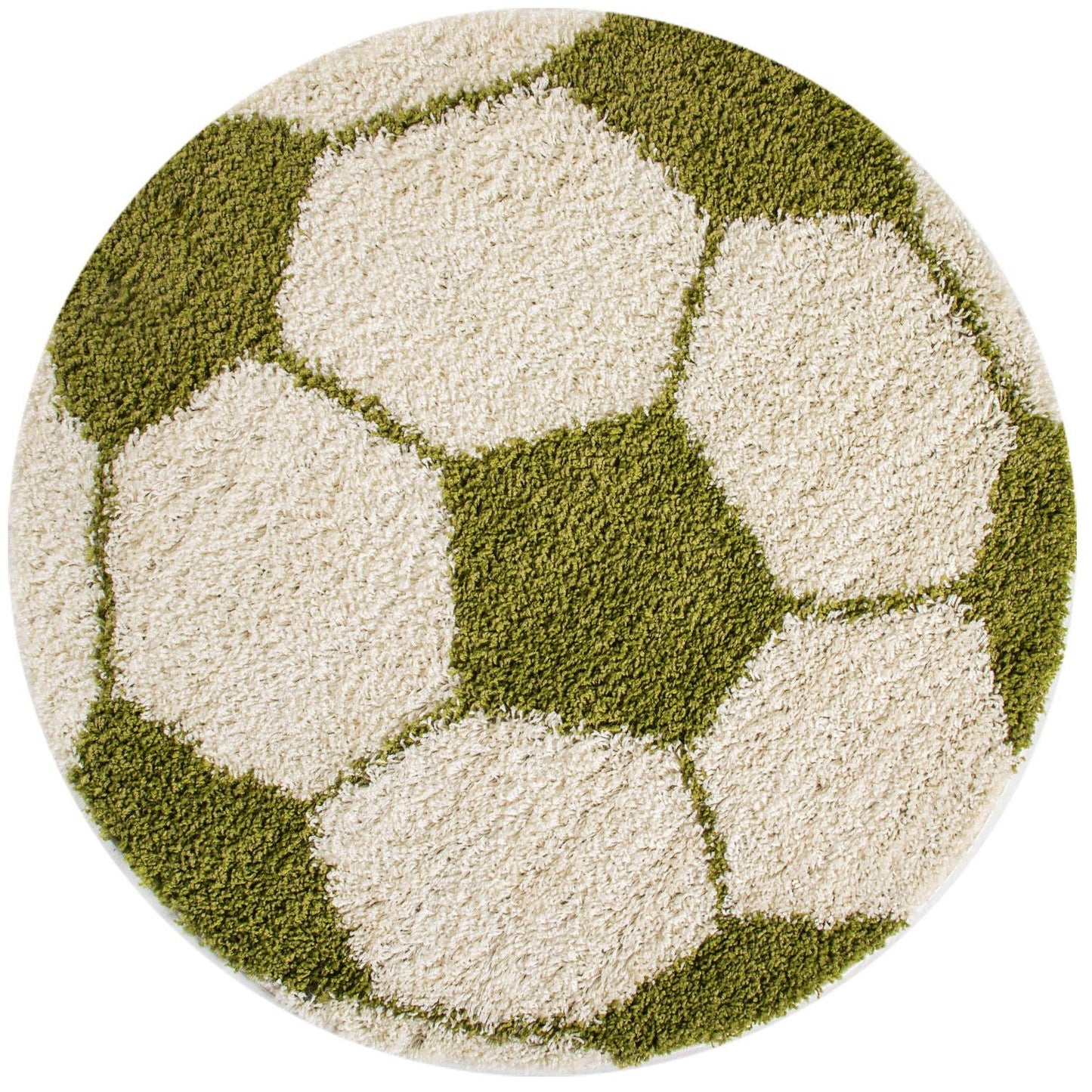 Kinderteppiche, Fußball-Design, Farbe Grün, Teppich für Kinderzimmer, Rücken aus Jute