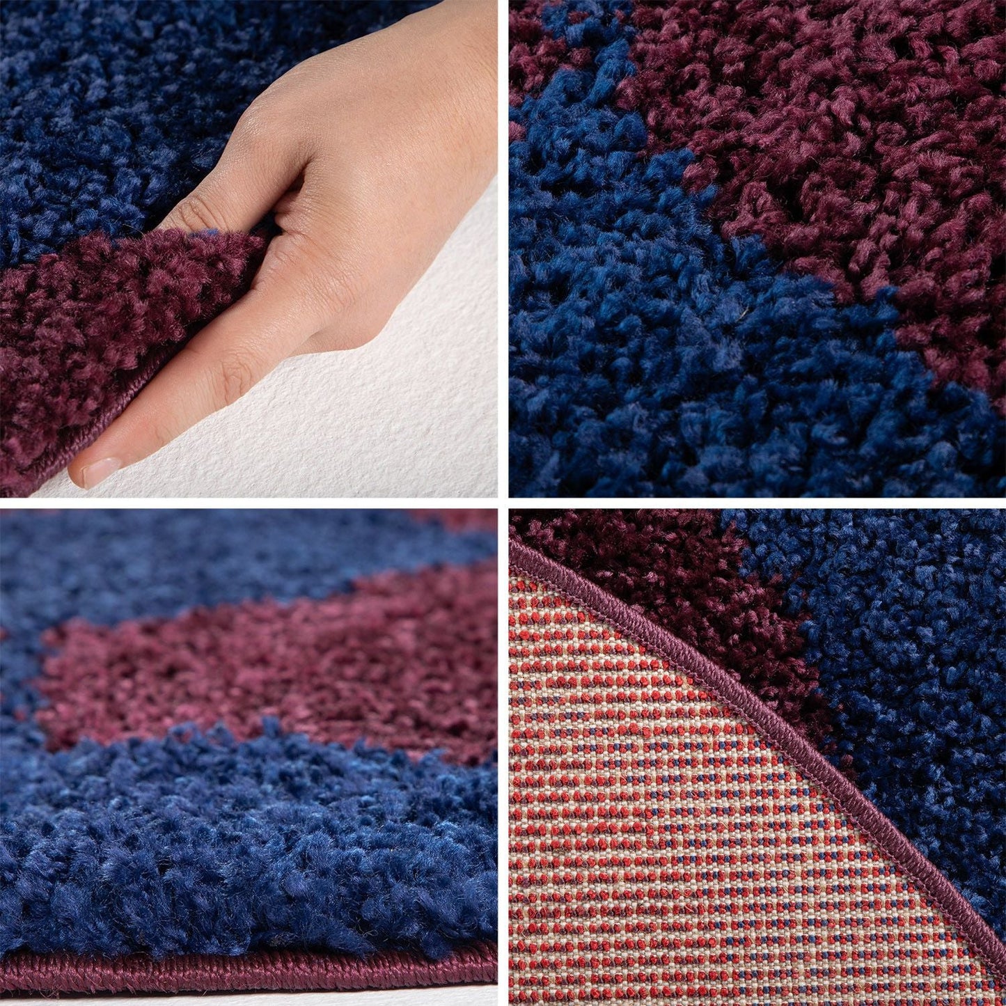 Kinderteppiche, Fußball-Design, Farbe Marineblau, Teppich für Kinderzimmer, Rücken aus Jute