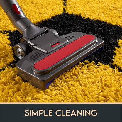 Kinderteppiche, Fußball-Design, Farbe Gelb, Teppich für Kinderzimmer, Rücken aus Jute