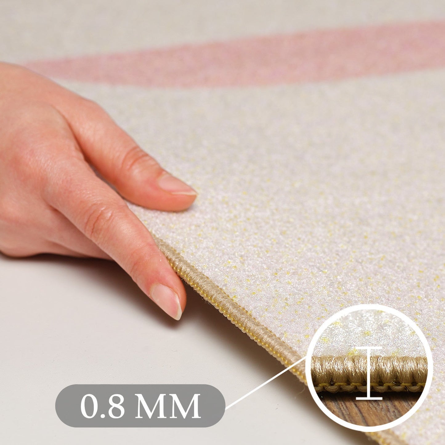 Kinderteppiche, Floral-Sonne, Farbe Creme, Teppich für Kinderzimmer, Rücken aus Latex